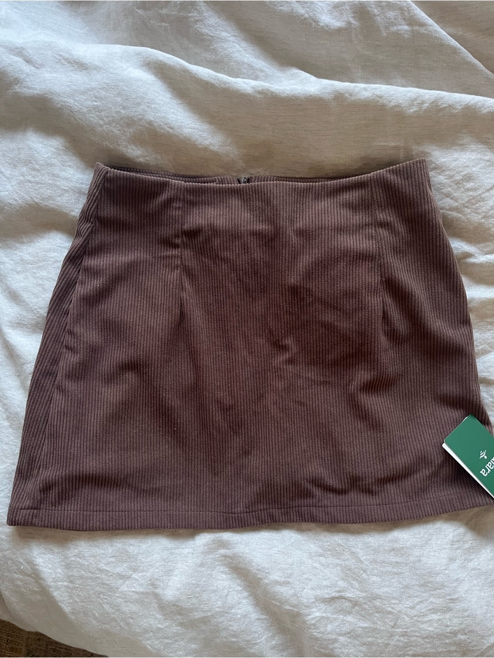 Halara Women's Brown Ribbed Mini Skirt M